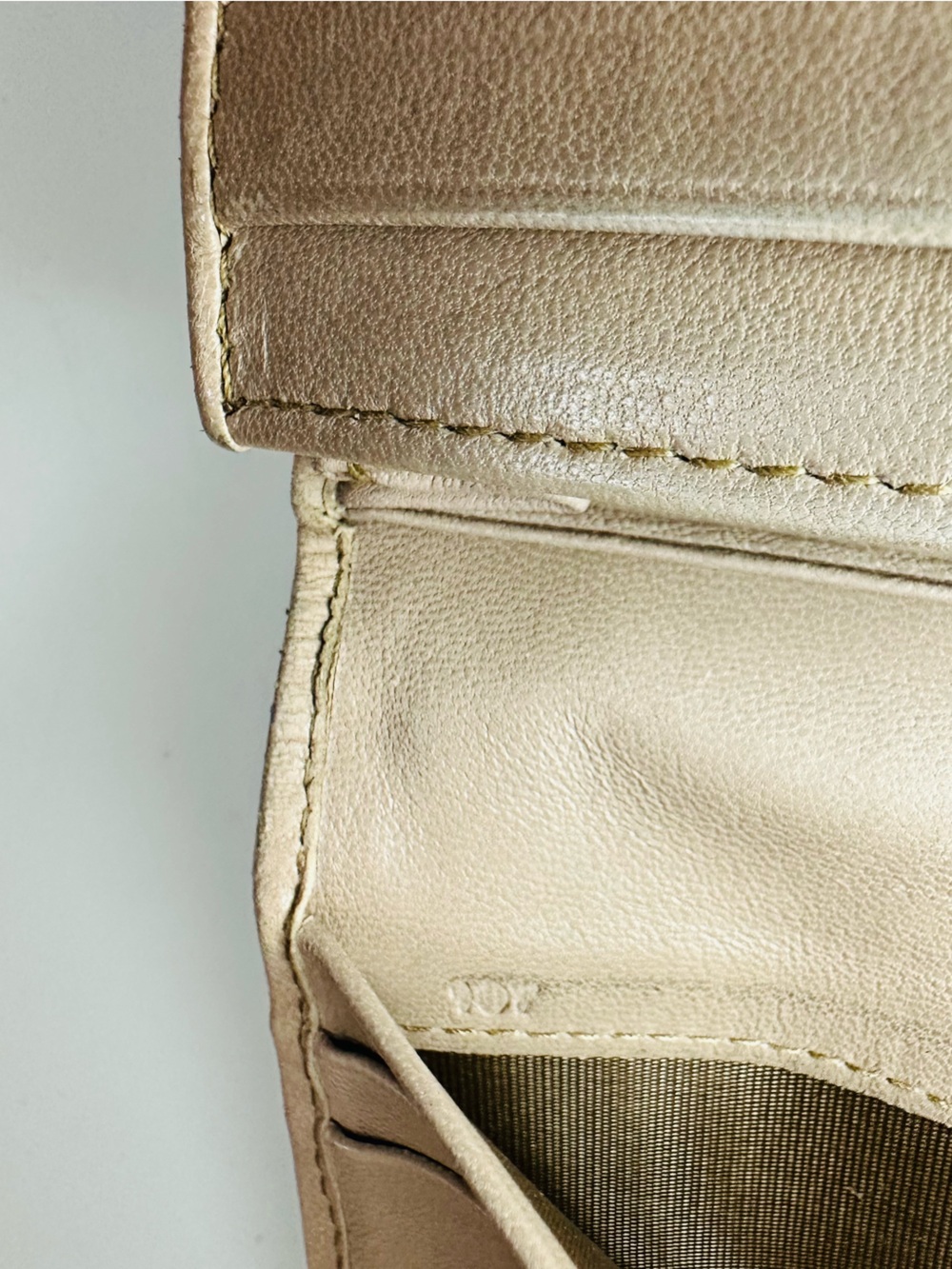 PRADA Beige Gaufre Nappa Leather Long Wallet Gold Logo Continental Wallet - Picture 9 of 16